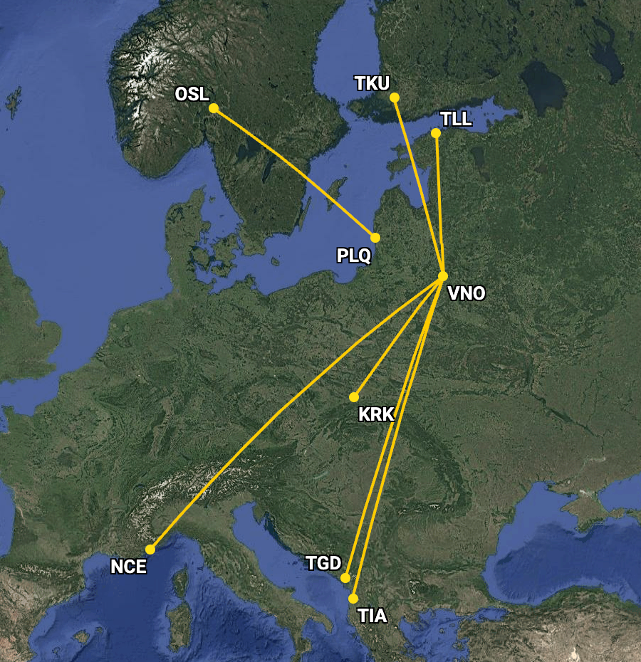 Wizz Air will once again fly from all three airports in Lithuania