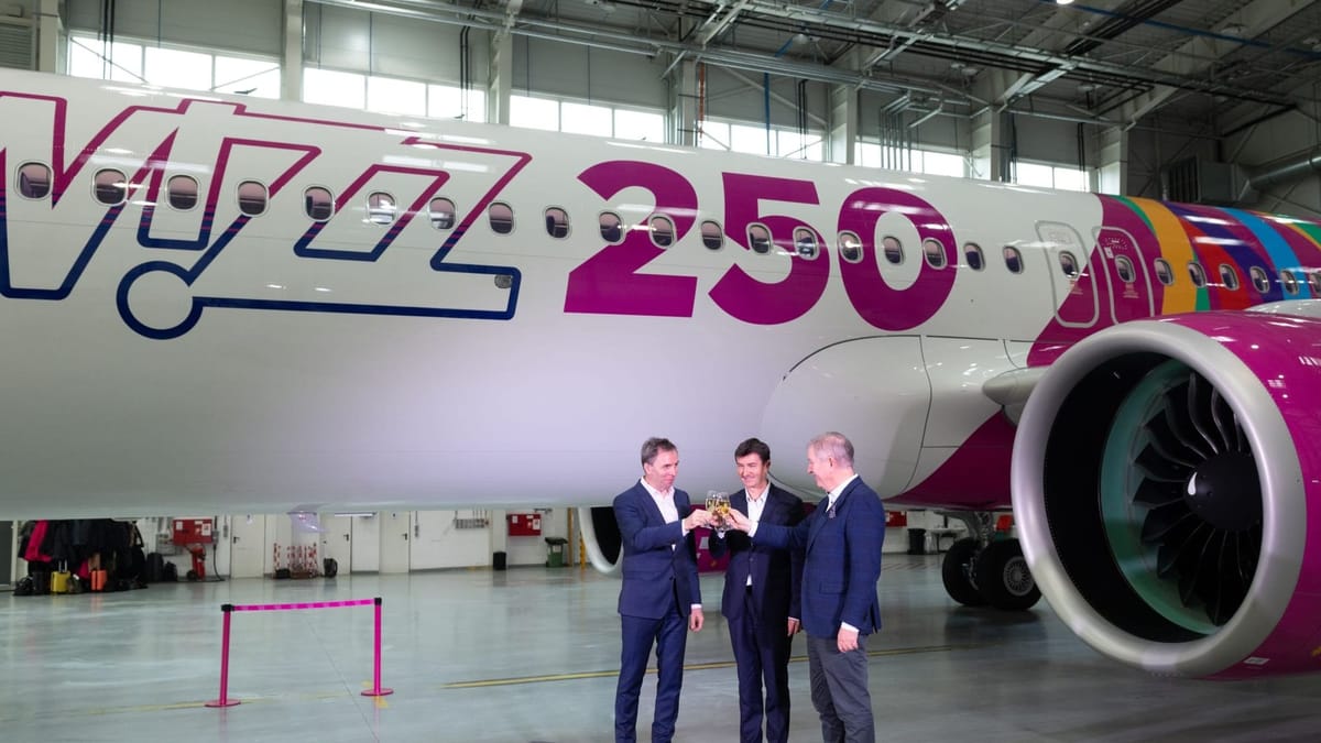 Wizz Air welcomes 250th aircraft as Airbus pushes toward year-end delivery goal